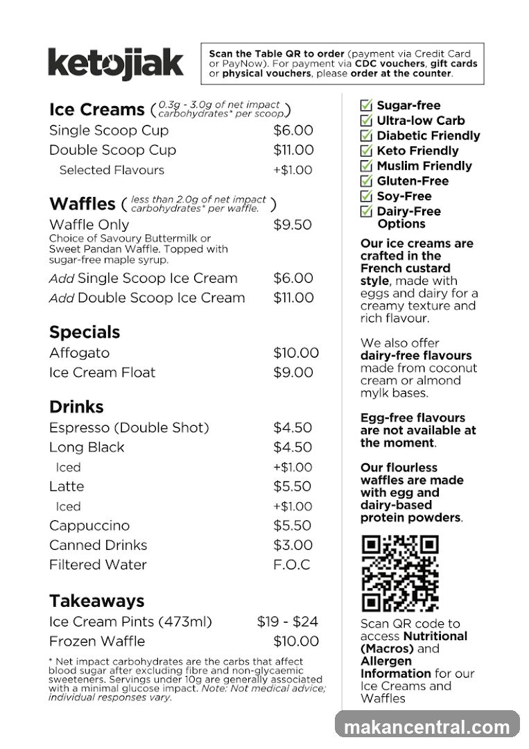 ketojiak Menu