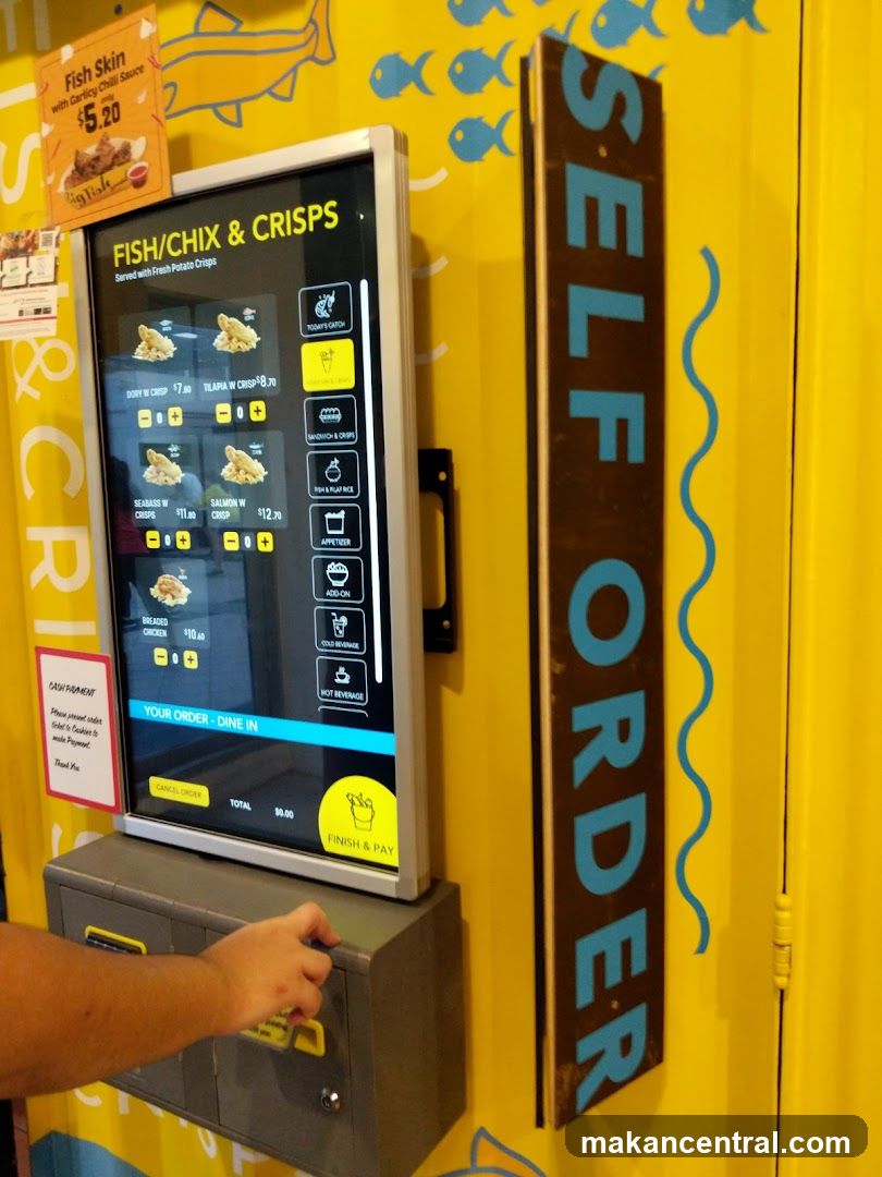 Self-order kiosk for Fish and Chips