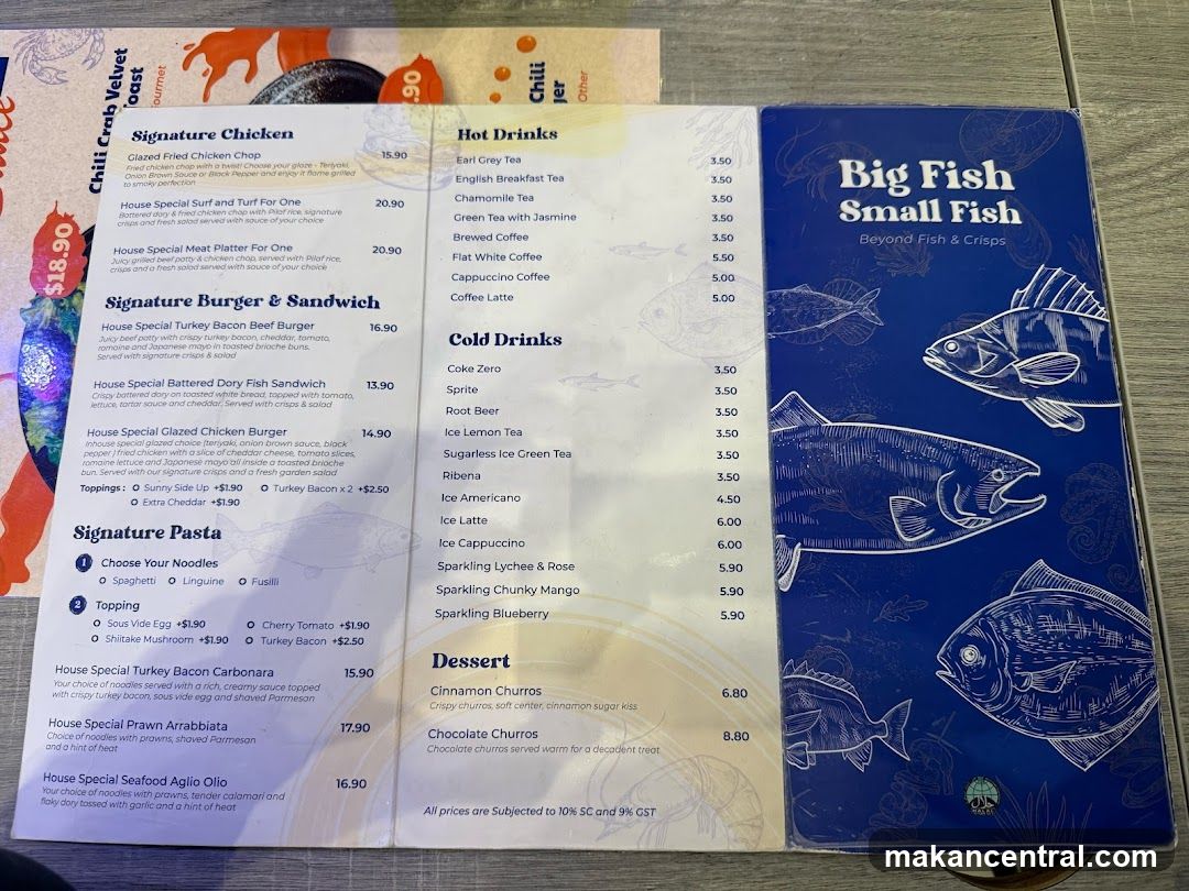 Big Fish Small Fish Menu
