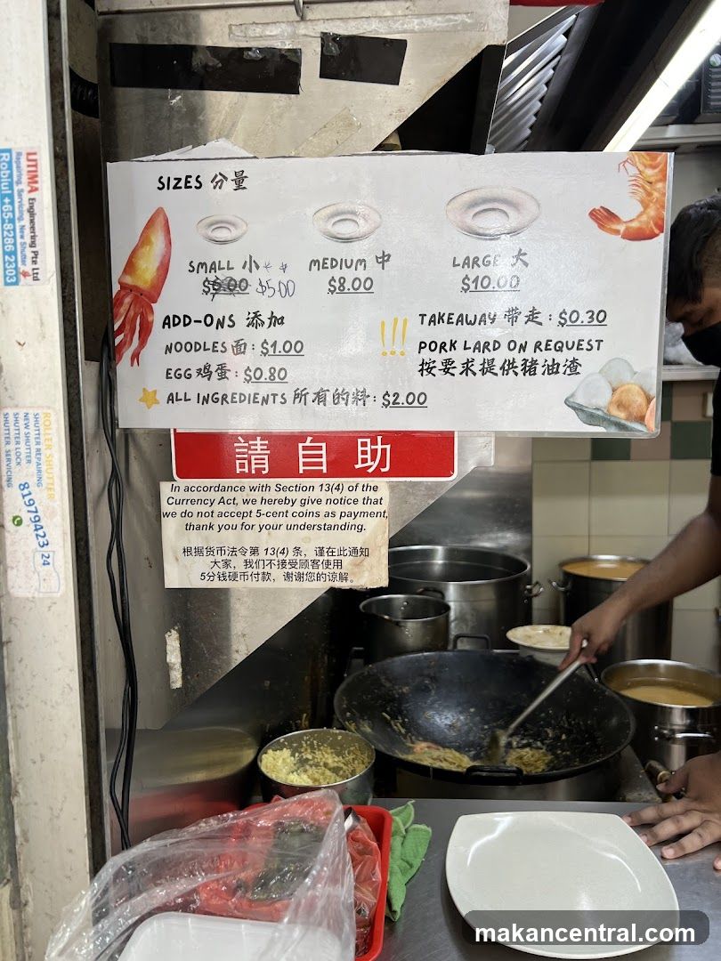 Food Stall Menu and Payment Notice