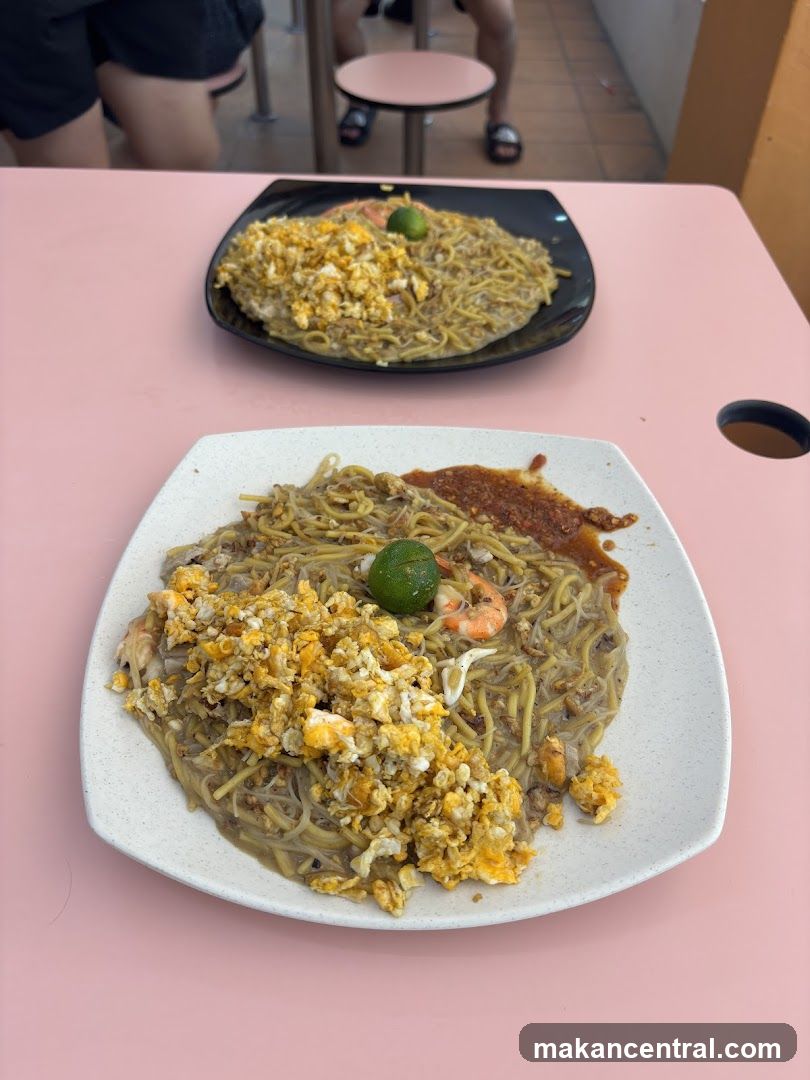 Noodles with Scrambled Eggs and Shrimp