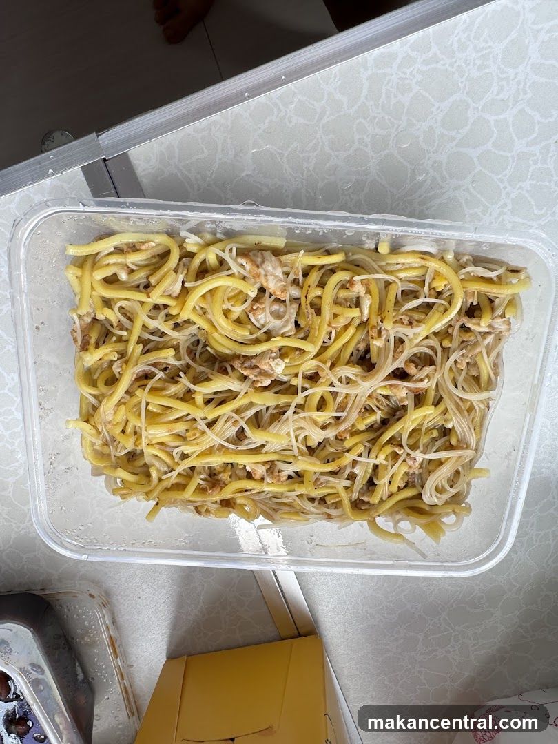 Noodles in a container