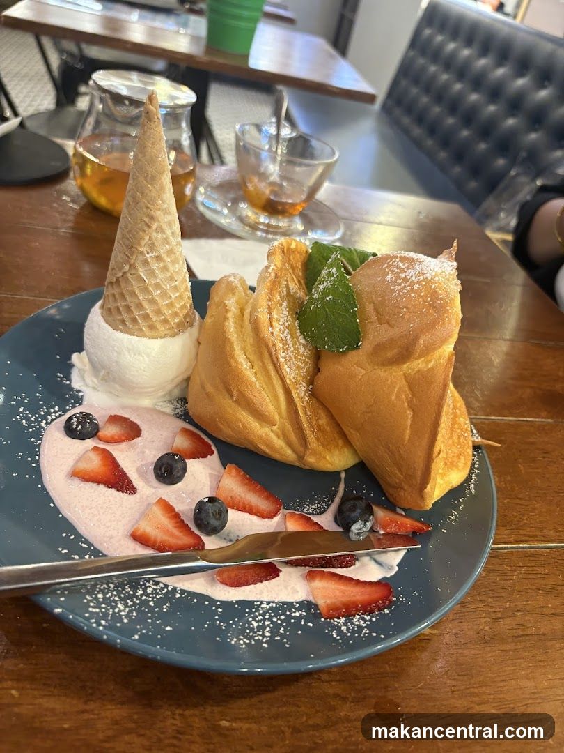 Dessert with Ice Cream and Fruit