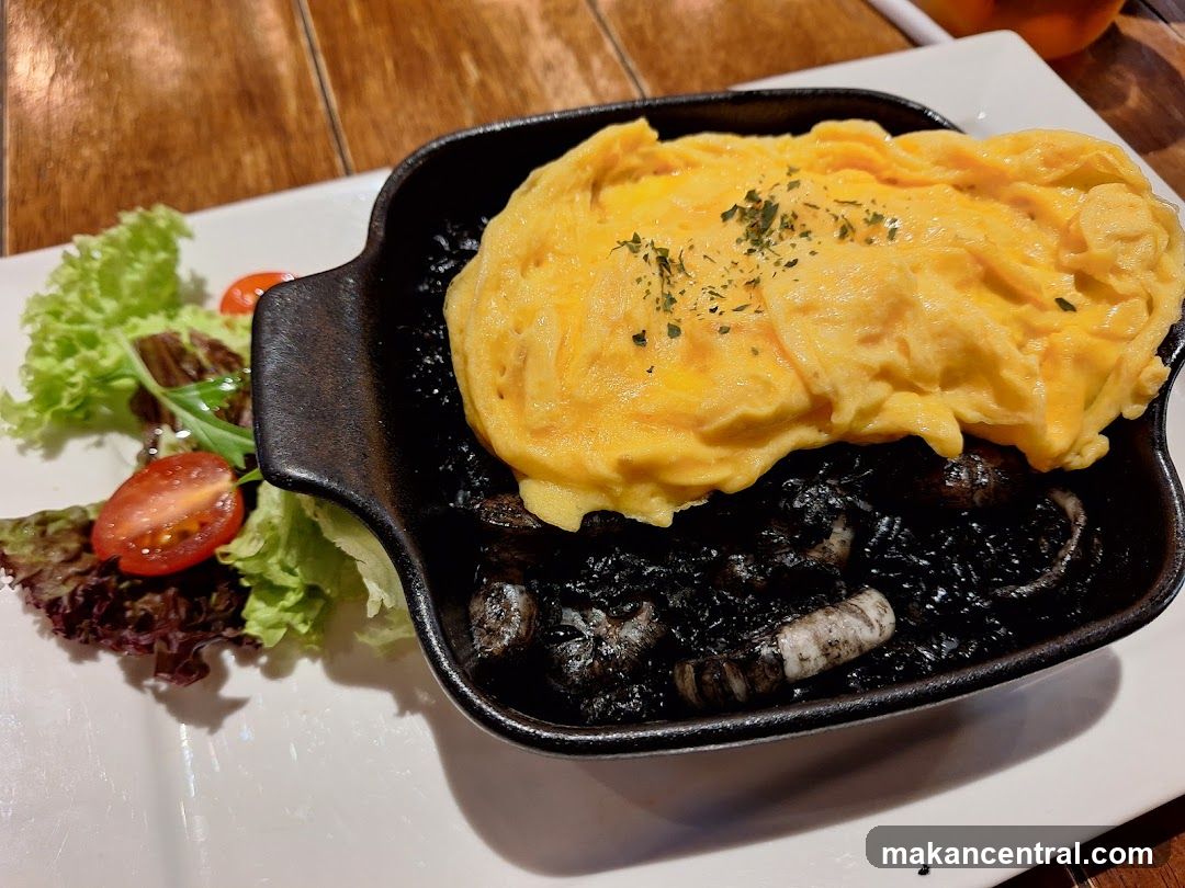 Omelette with Squid Ink Rice