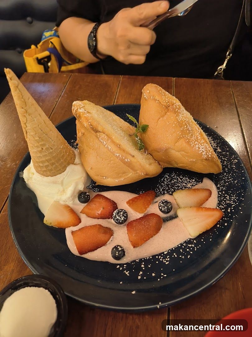 Dessert with Ice Cream and Berries
