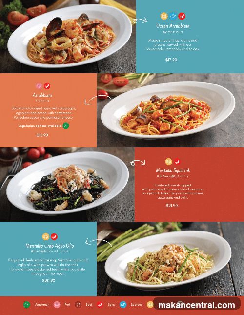 Pasta Menu