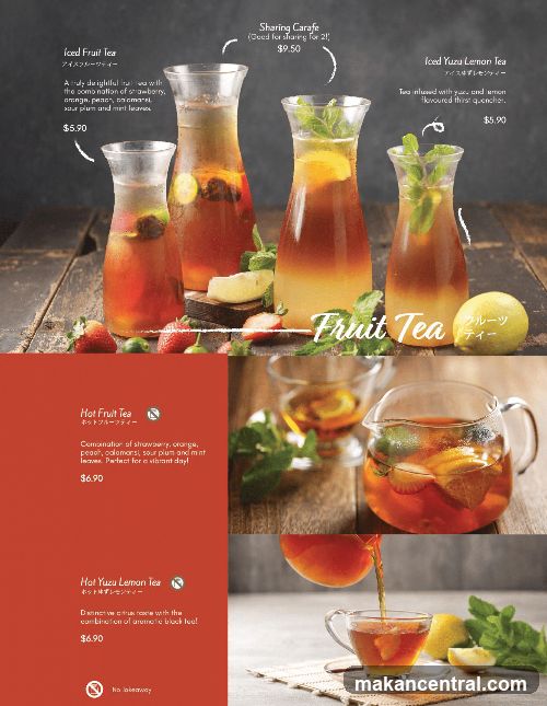 Fruit Tea Menu