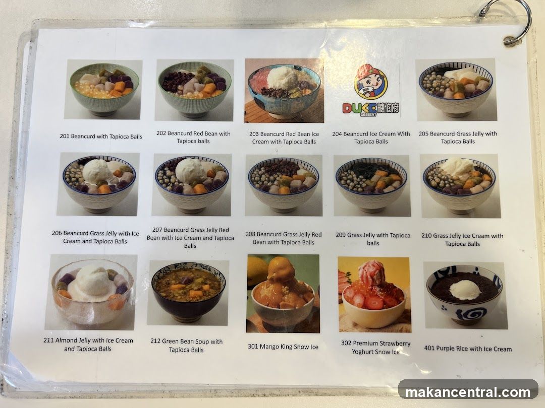 Dessert Menu