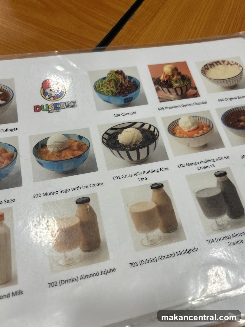 Dessert Menu