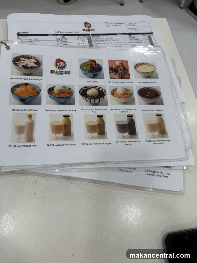 Dessert Menu