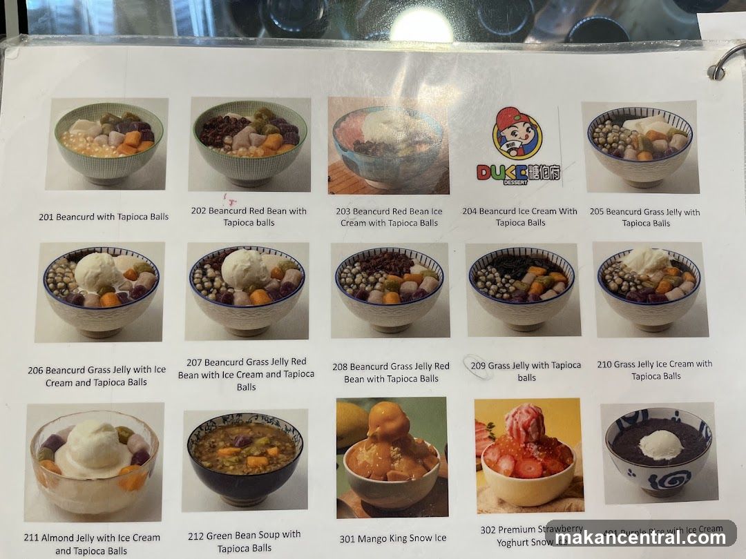 Dessert Menu