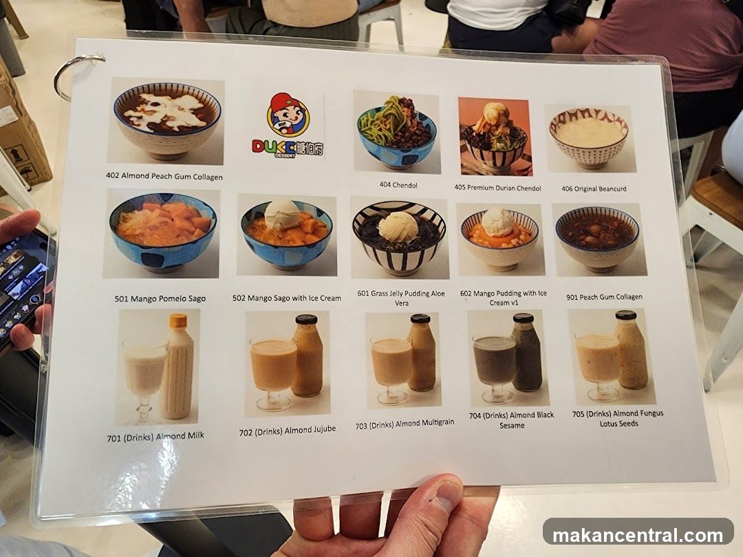 Dessert Menu