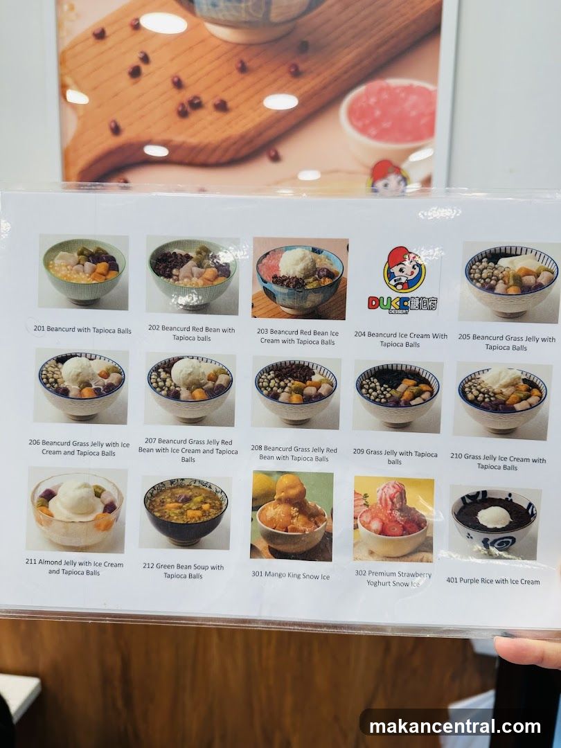 Dessert Menu