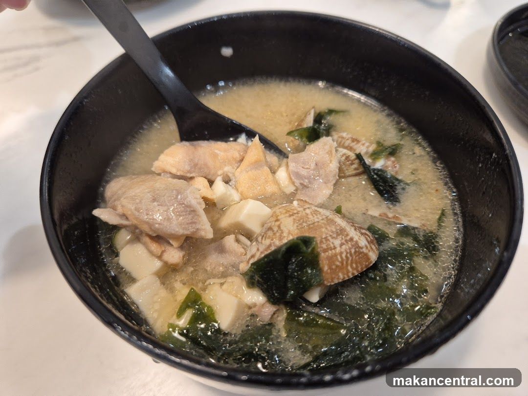 Miso Soup with Salmon and Clams