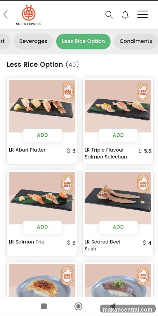 Sushi Express - Less Rice Option