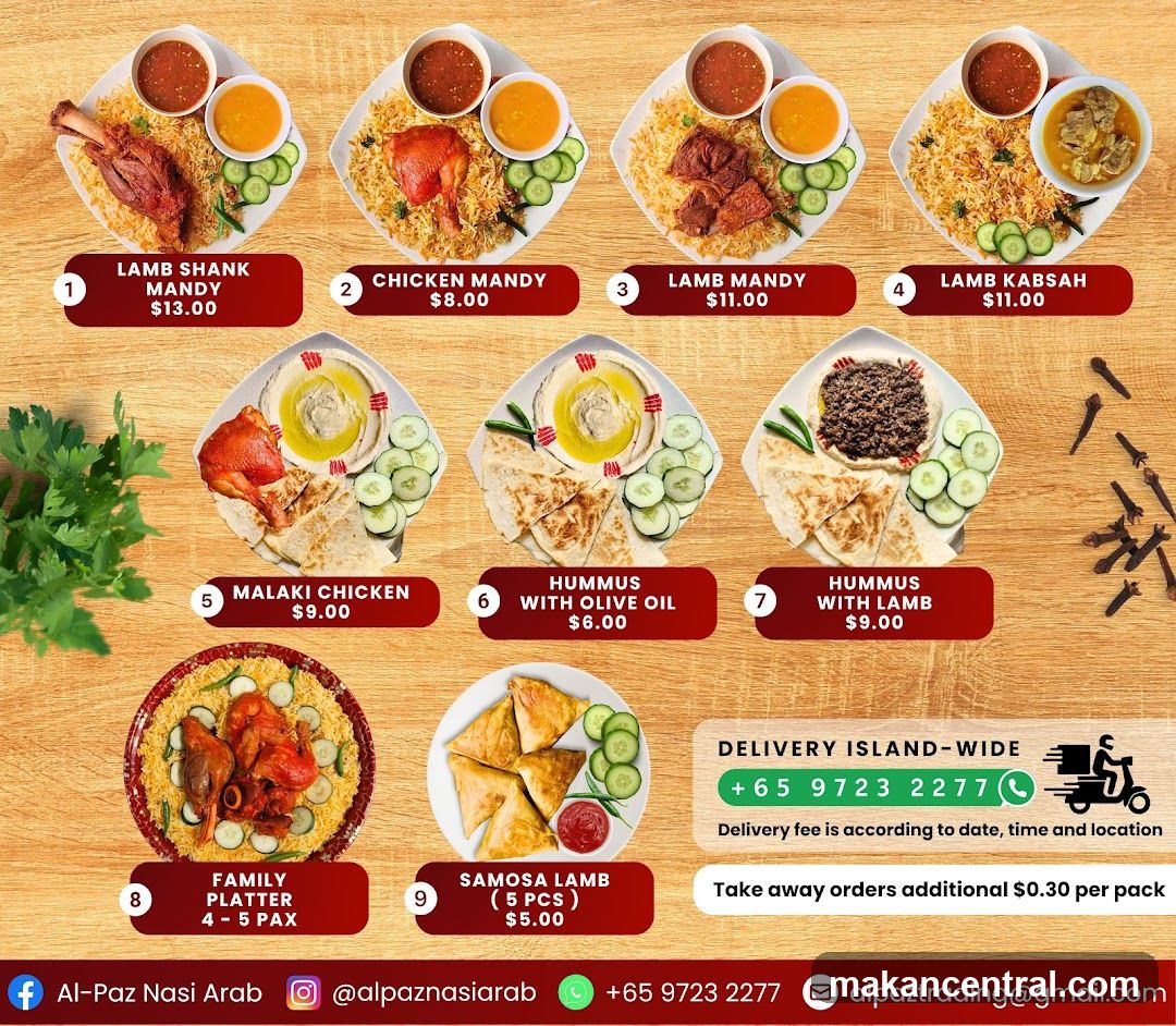 Al-Paz Nasi Arab Menu