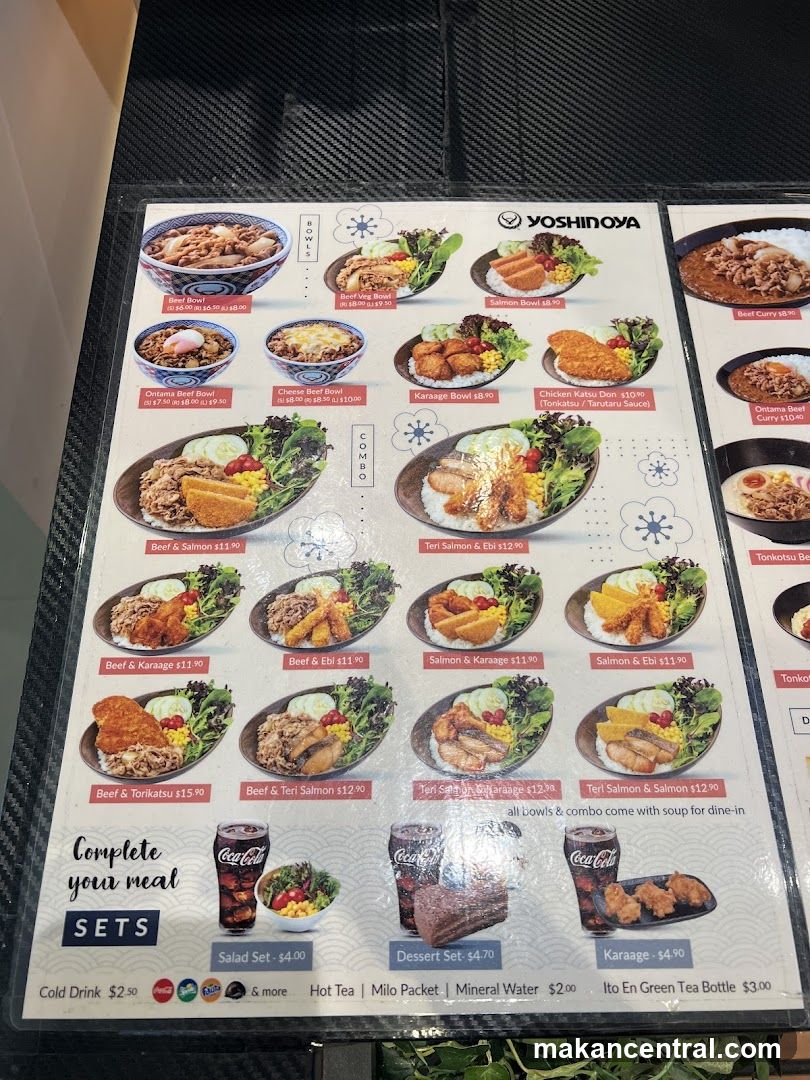 Yoshinoya Menu
