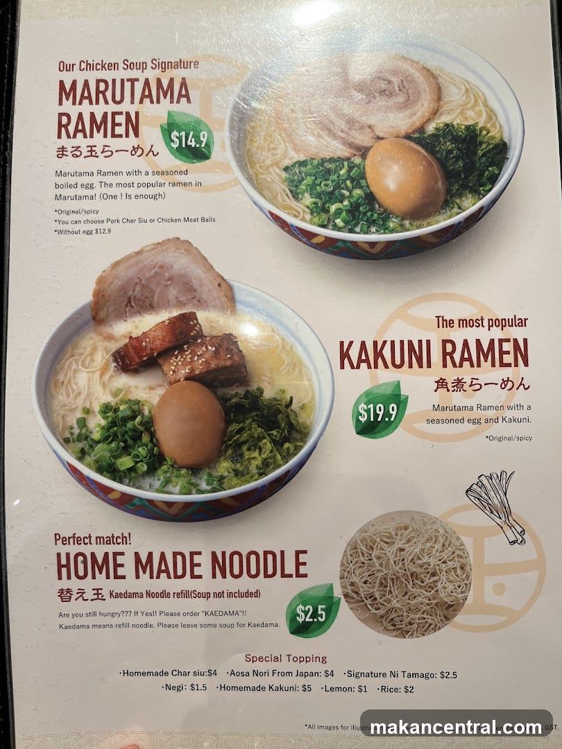 Ramen Menu