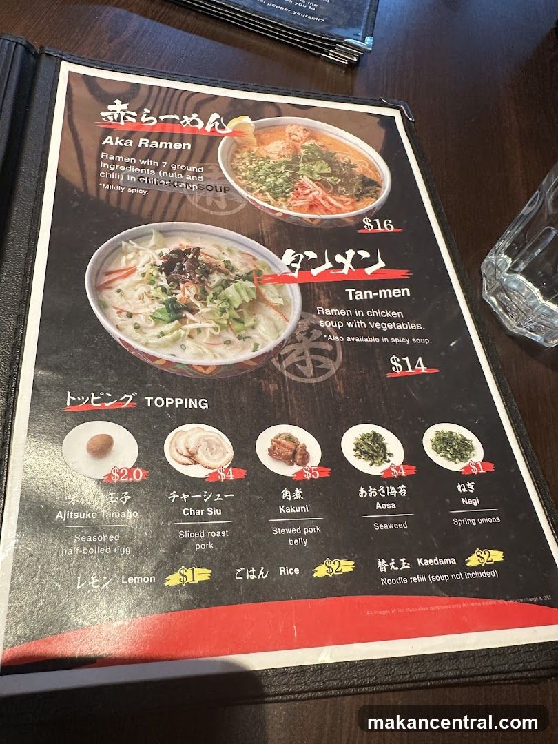 Ramen Menu