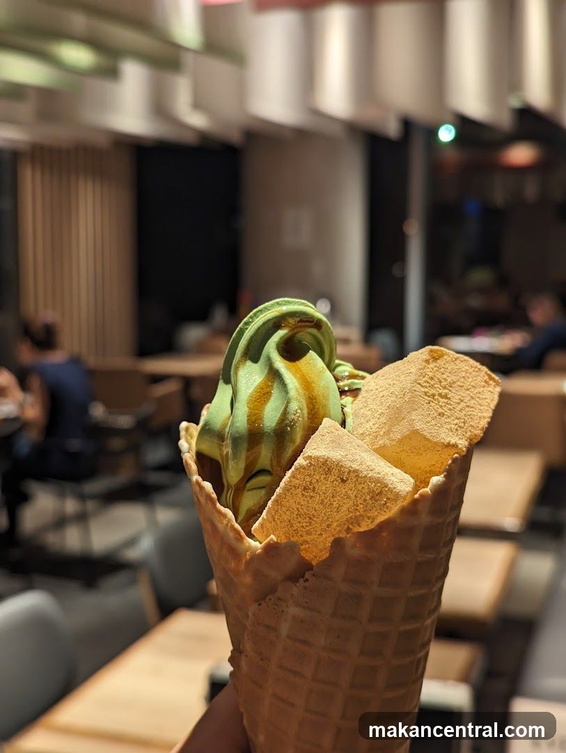 Matcha Soft Serve Ice Cream Cone