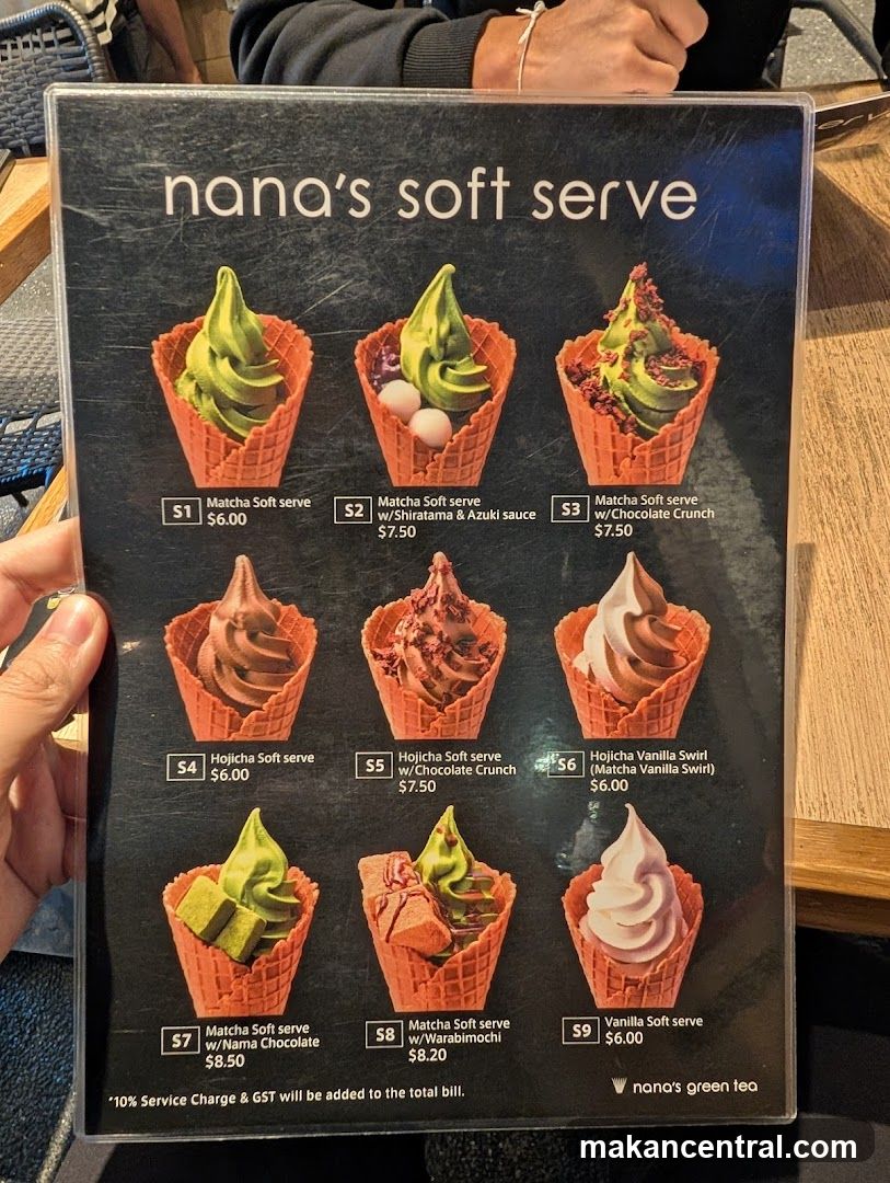 Nana's Soft Serve Menu