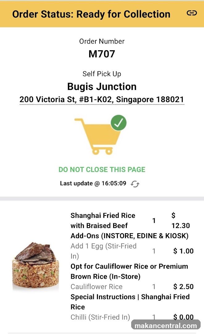 Order Status: Ready for Collection
