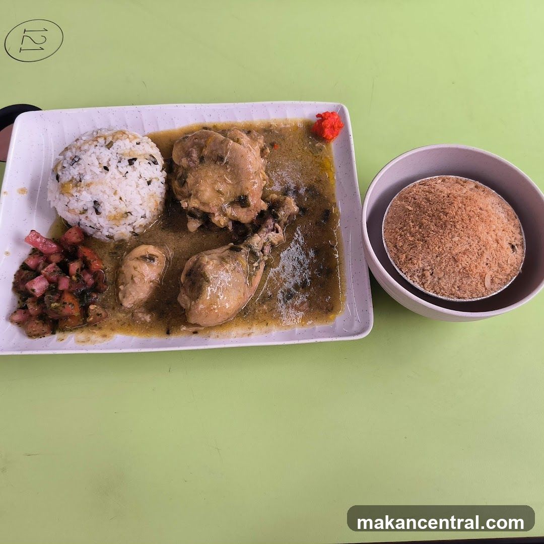 Chicken Stew with Rice and Side Dish