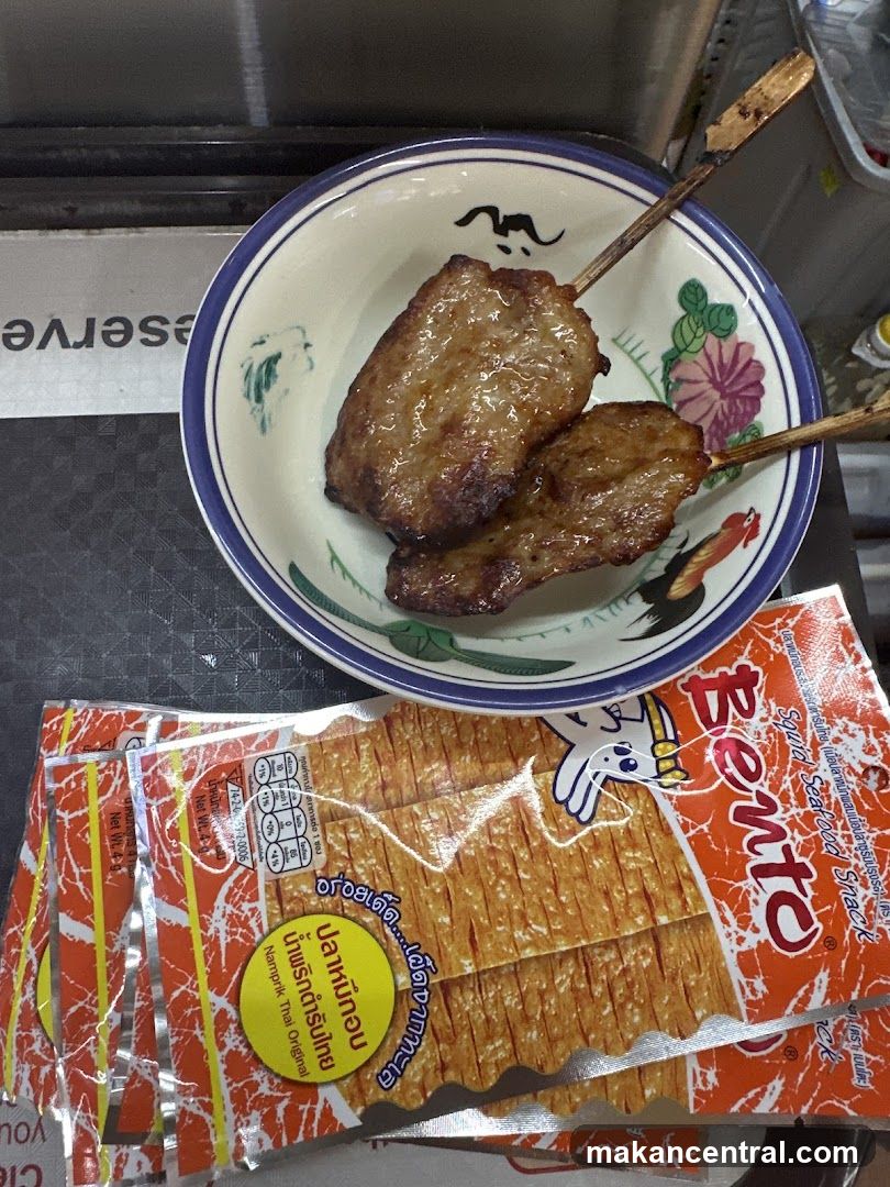Grilled Meat Skewers and Squid Snacks