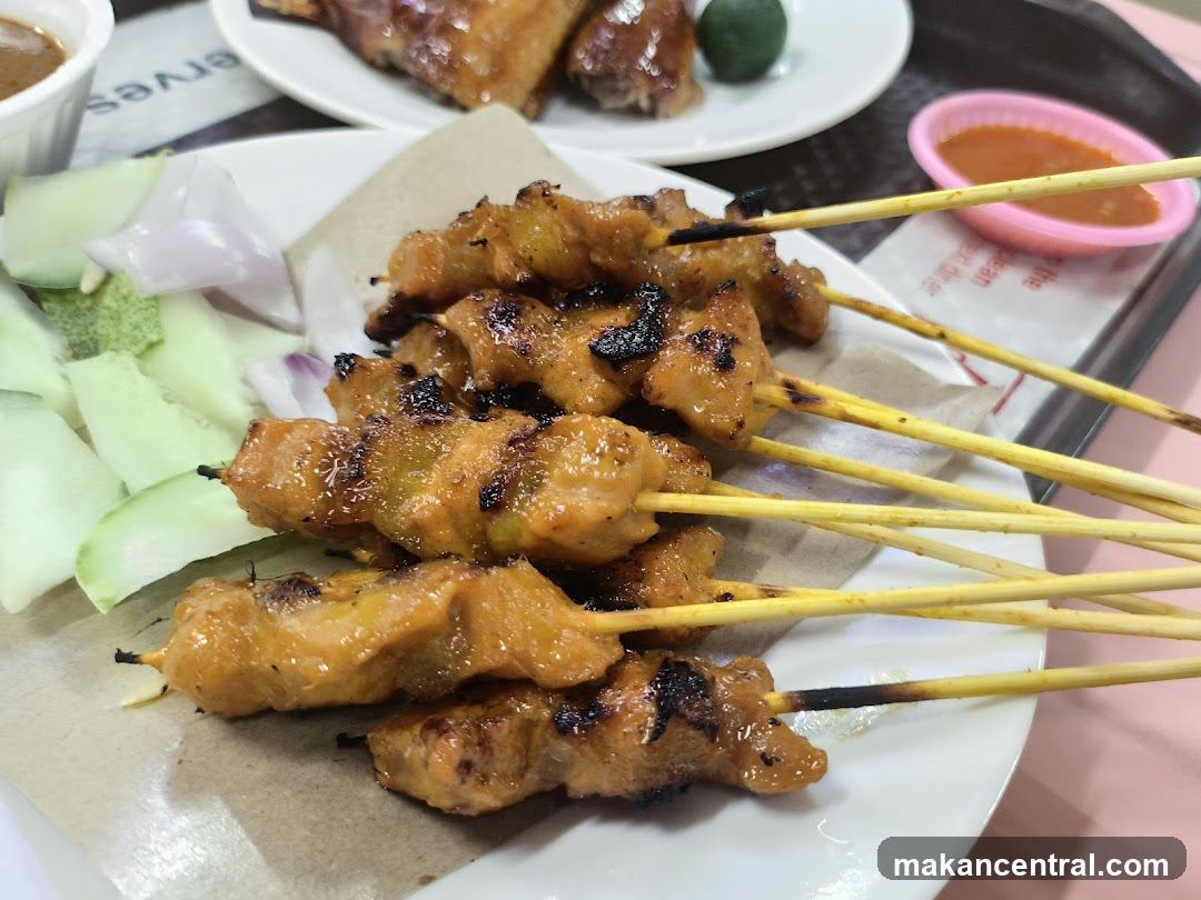 Chicken Satay with Cucumber and Onion
