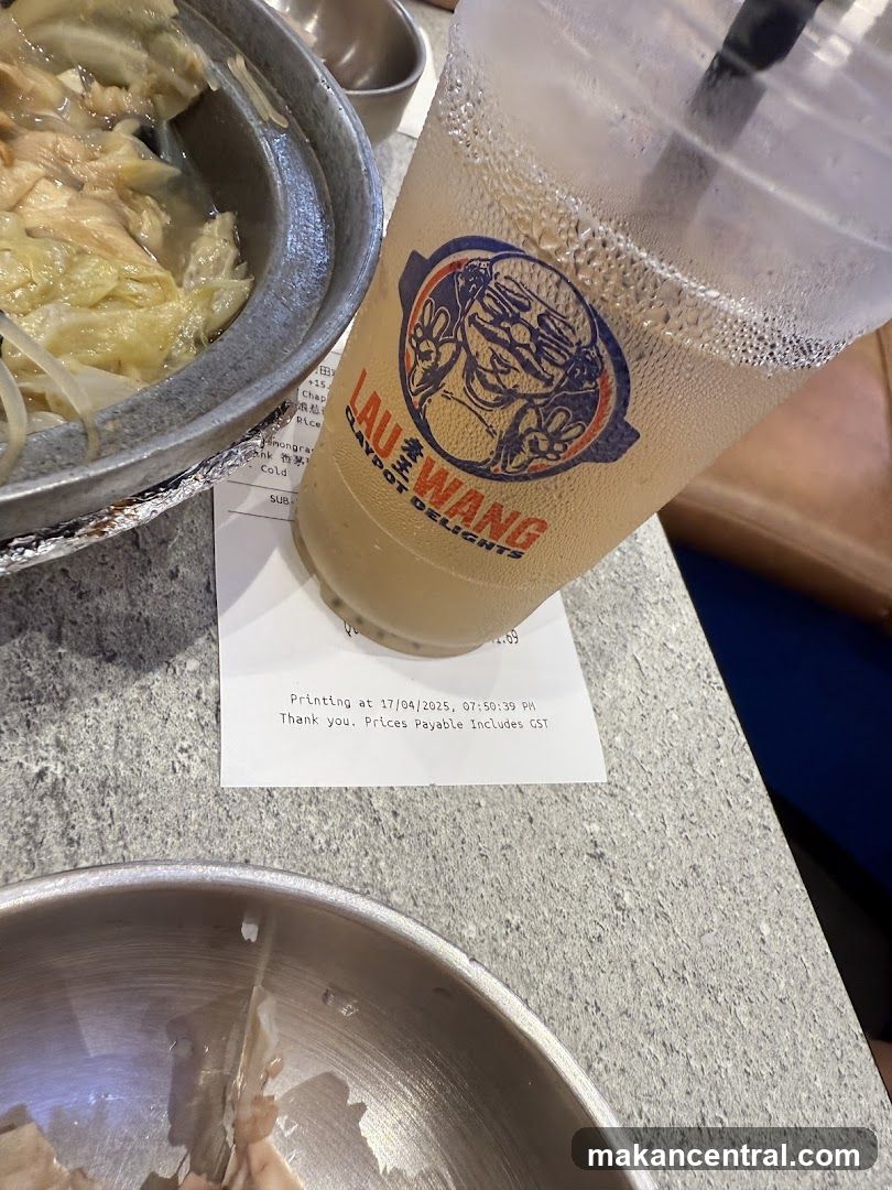 Claypot Delights Drink and Receipt
