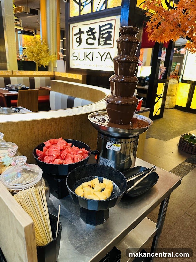 Dessert Station with Chocolate Fountain