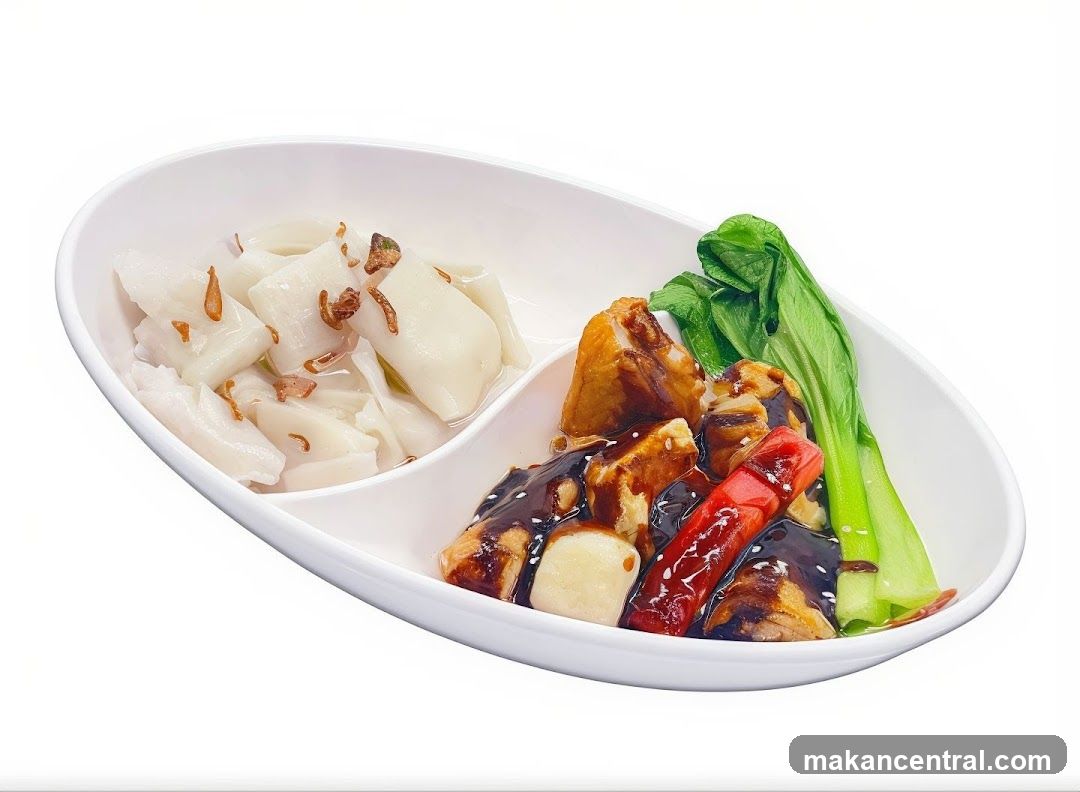Rice Noodle Dish with Tofu and Greens