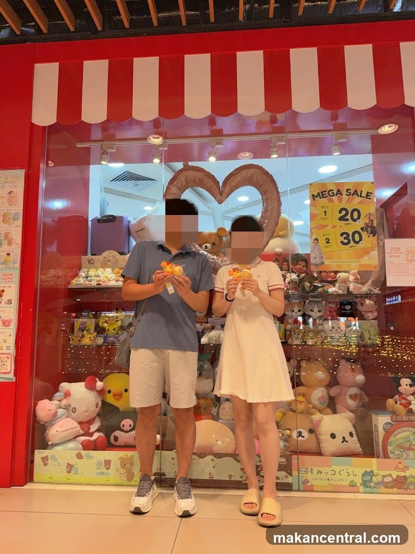 Couple in front of a toy store
