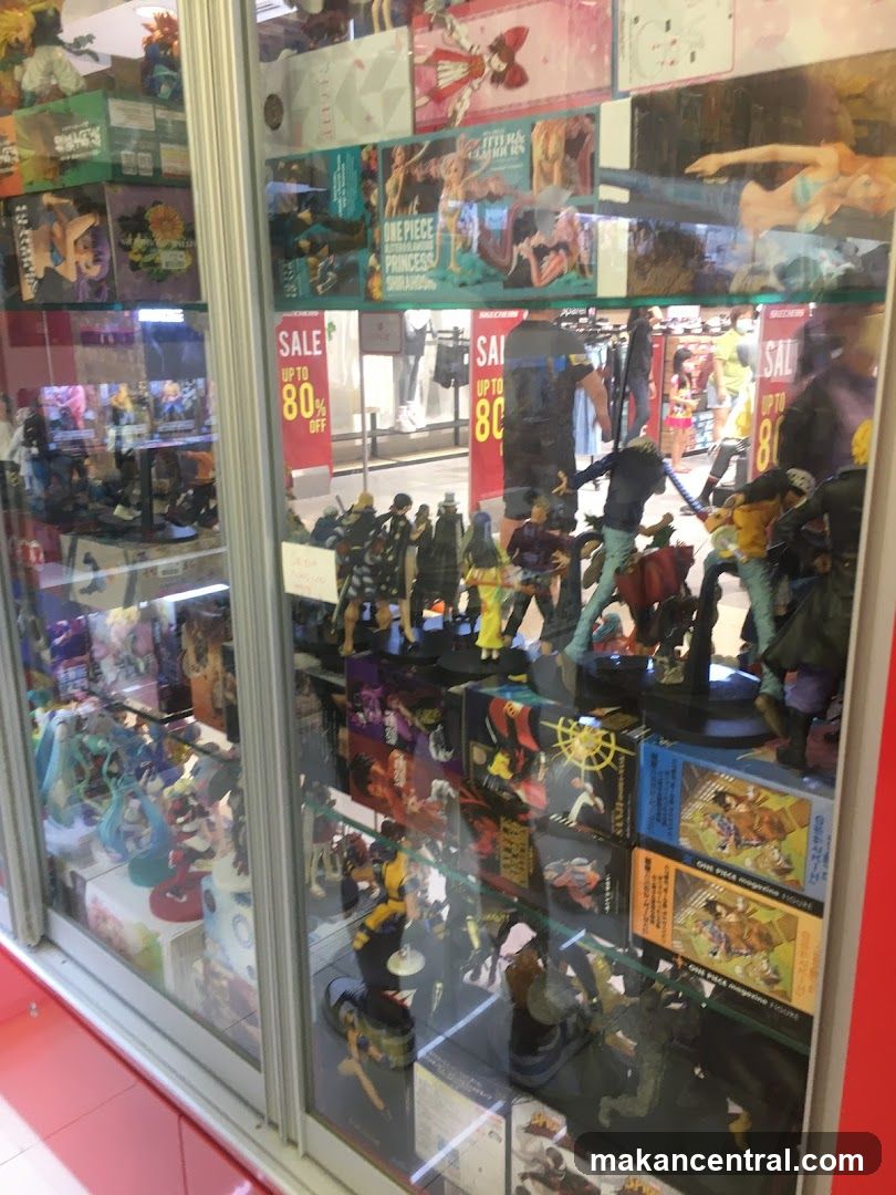 Display of Anime Figures and Merchandise