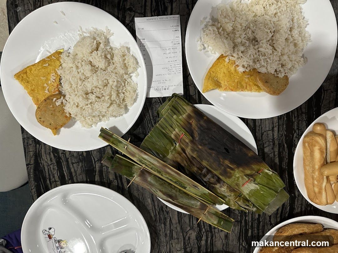 Food spread with receipt