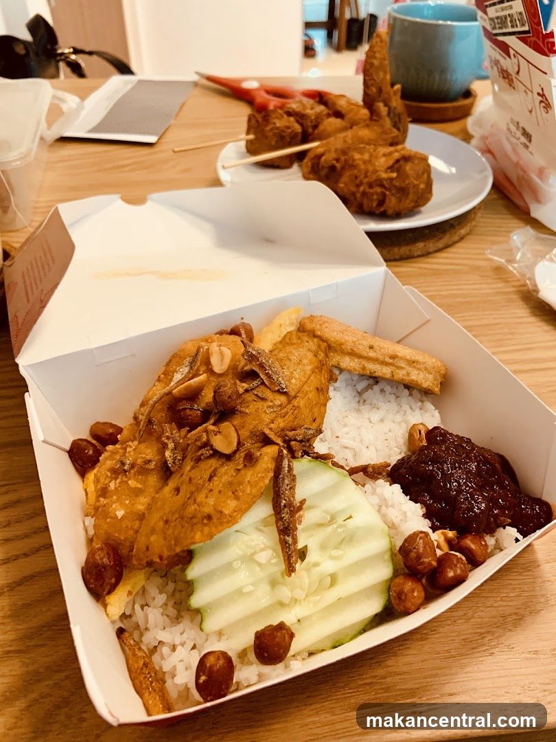 Nasi Lemak with Fried Chicken