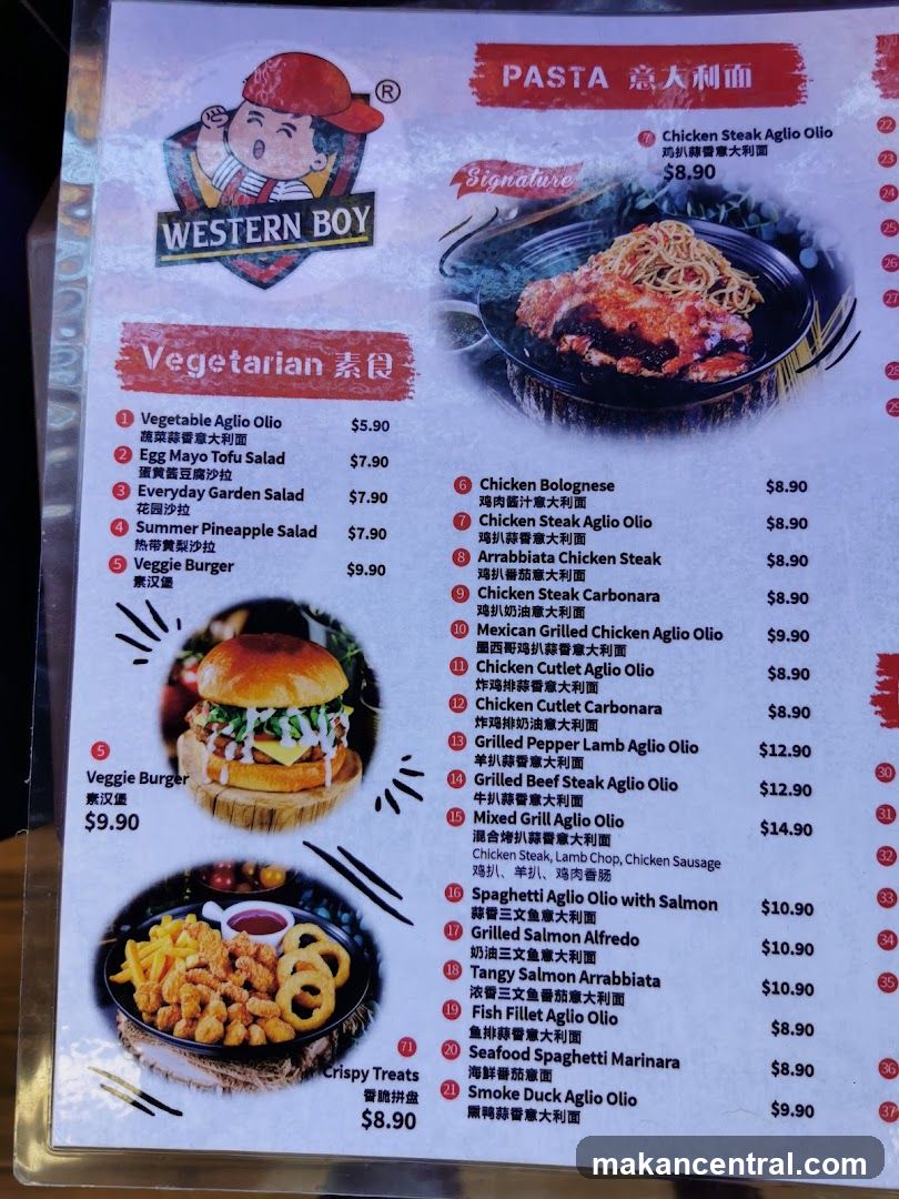 Western Boy Menu