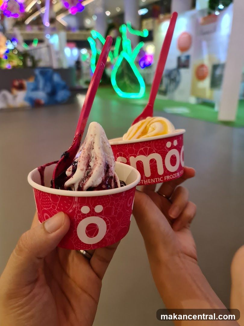 Two cups of frozen yogurt