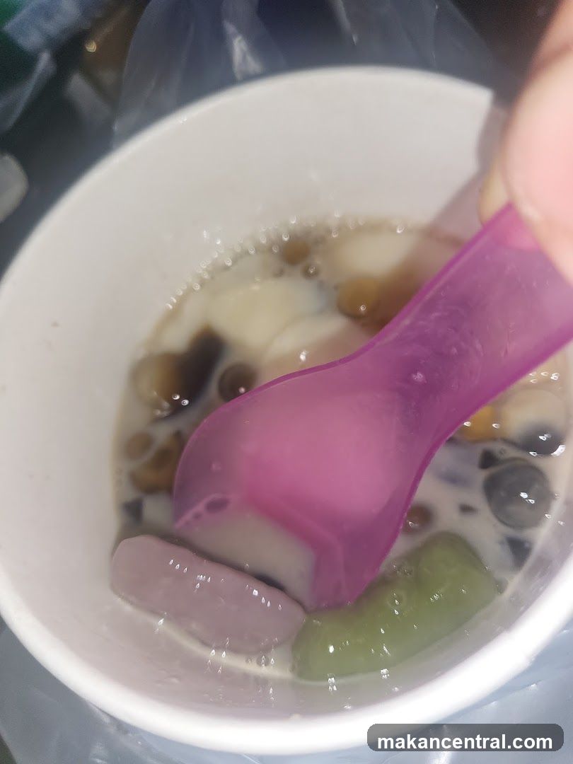 Dessert with Taro Balls and Boba
