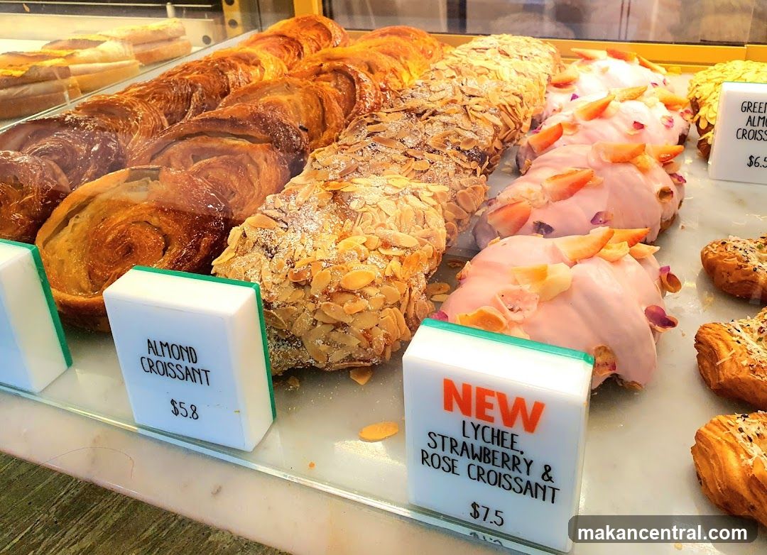 Croissants in a Display Case