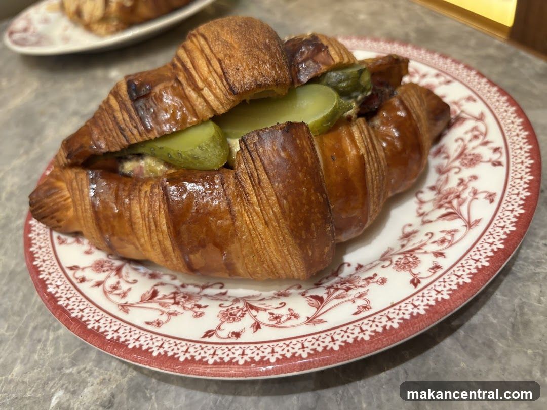 Croissant Sandwich with Pickles
