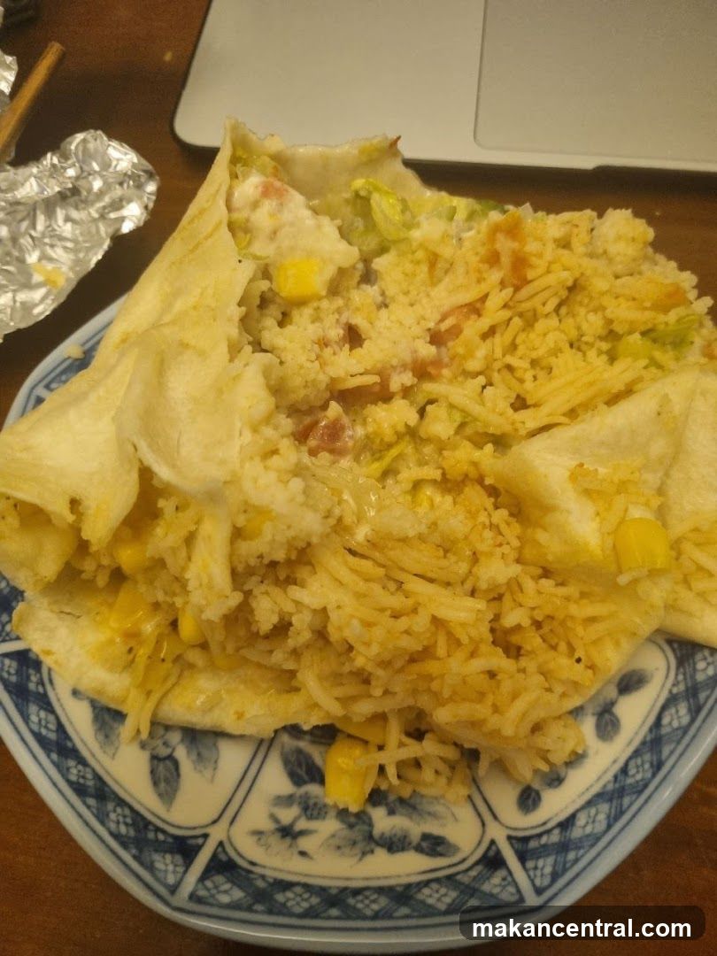 Burrito with Rice and Corn