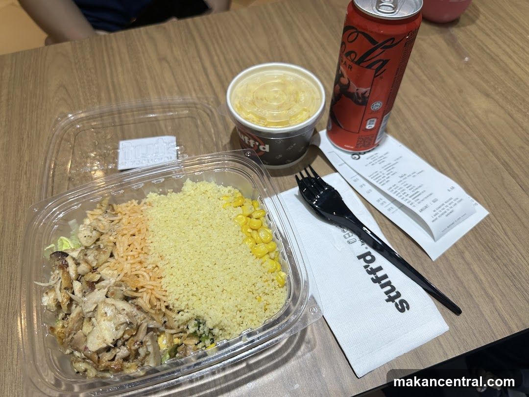 Meal with a Drink and Receipt