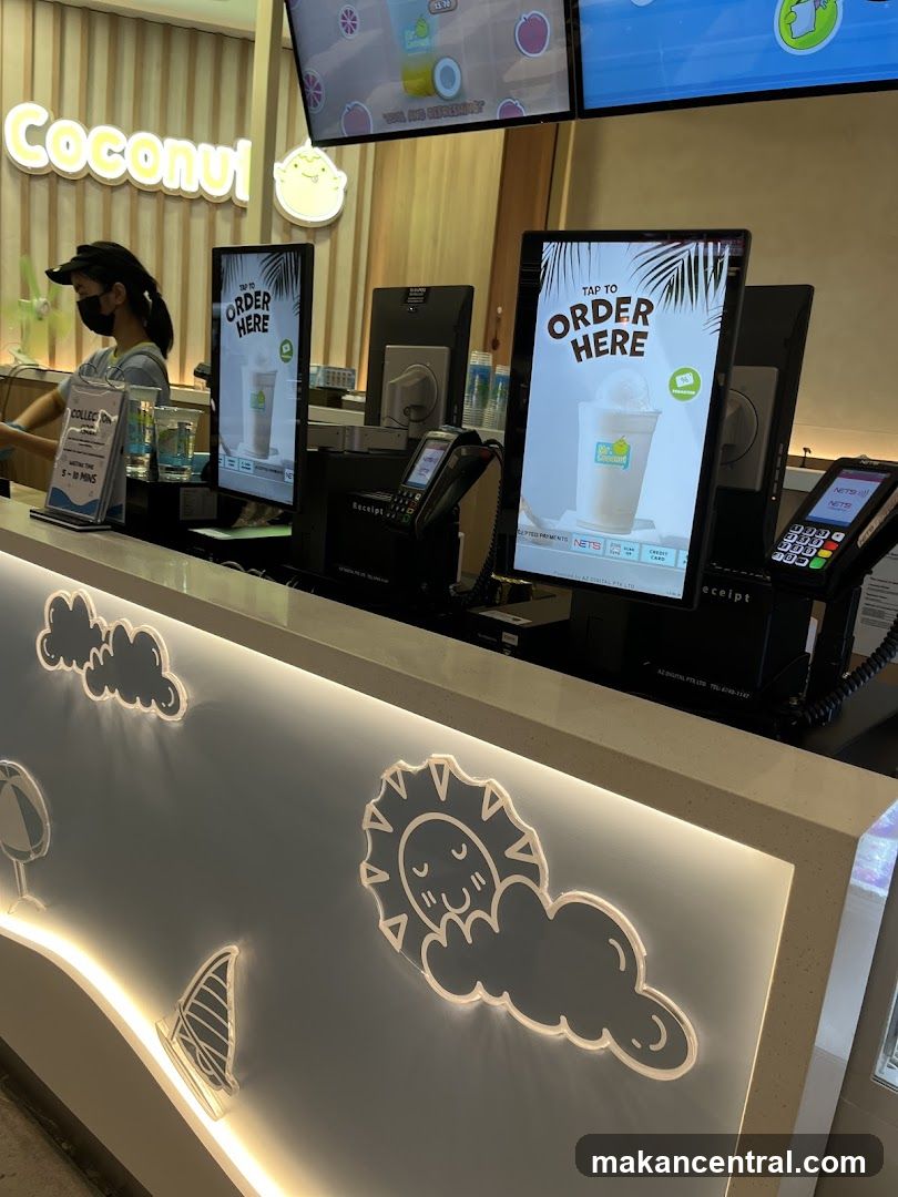 Self-order kiosks at a food establishment