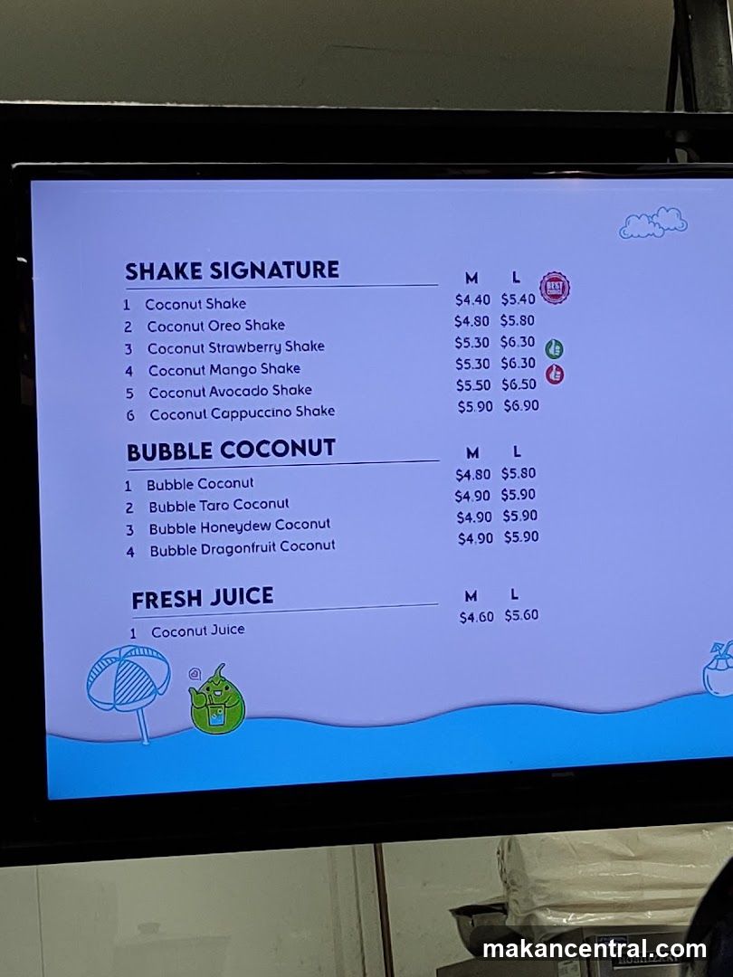 Shake and Juice Menu