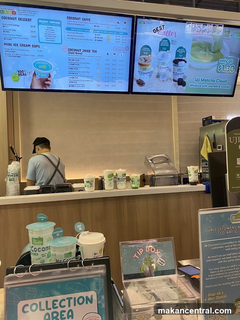 Mr. Coconut Menu and Counter