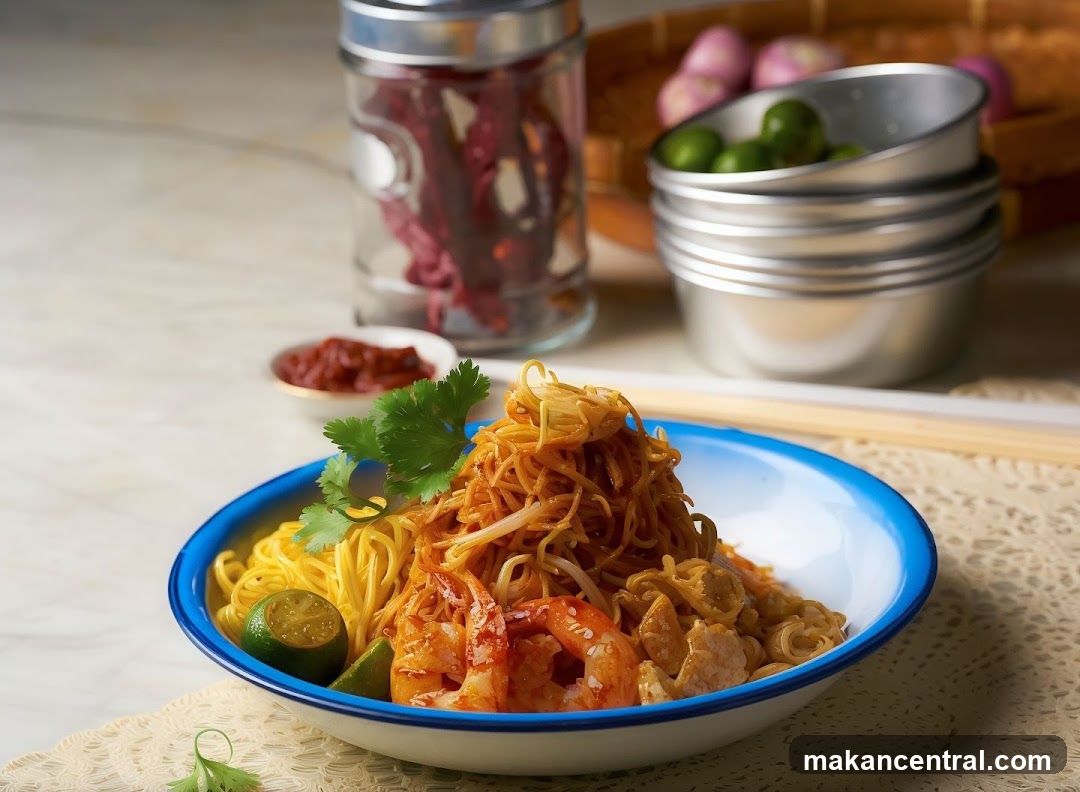 Noodles Dish with Garnishes