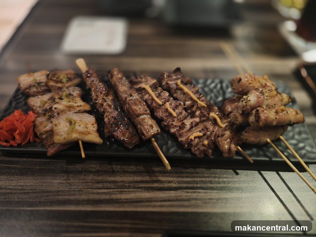 Grilled skewers on a plate