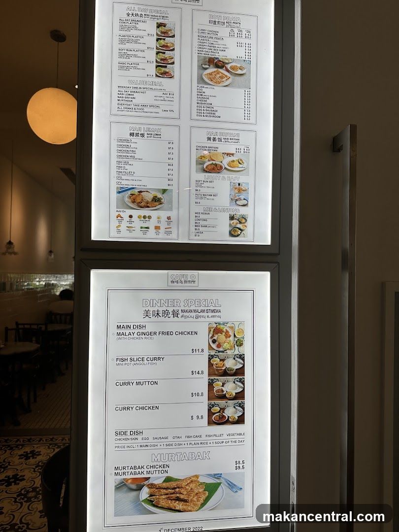 Cafe O Menu Board
