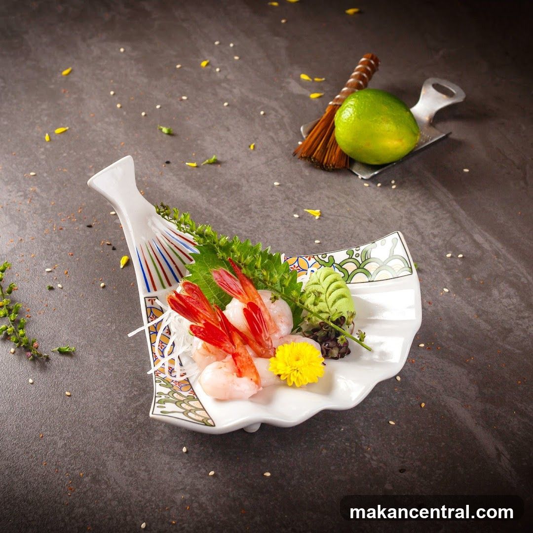 Sushi Plate with Shrimp and Garnish